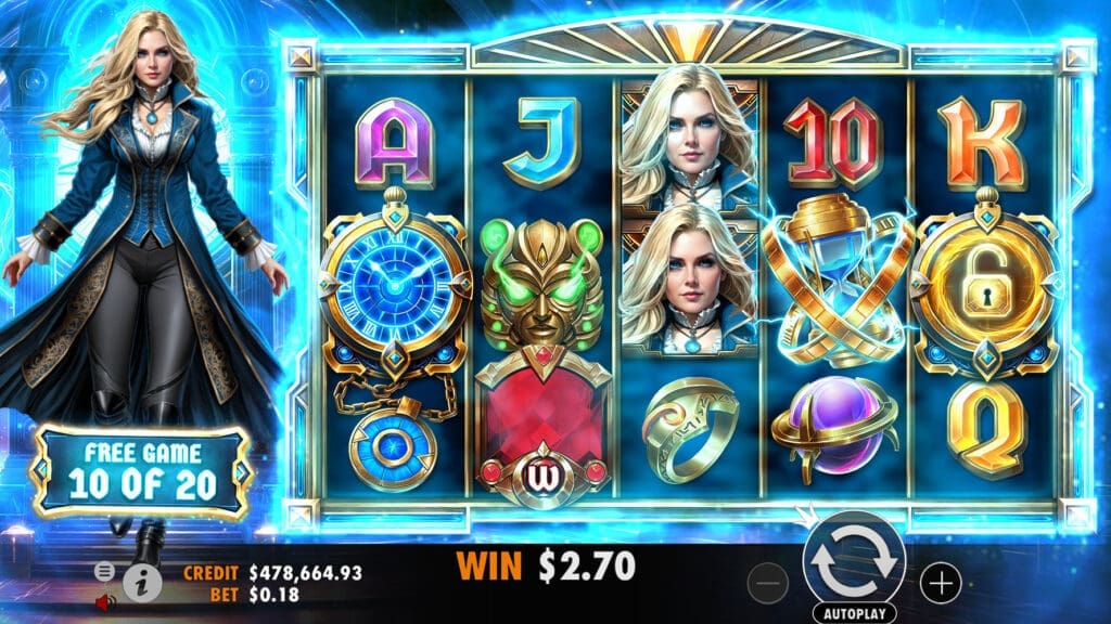 A stunning scene from the Eternal Empress - Freeze Time slot game showcasing oriental designs, golden symbols, and the Freeze Time feature in action.